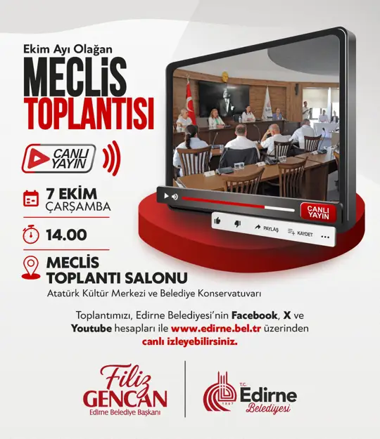 EDİRNE BELEDİYE MECLİSİ EKİM AYI OLAĞAN TOPLANTISI